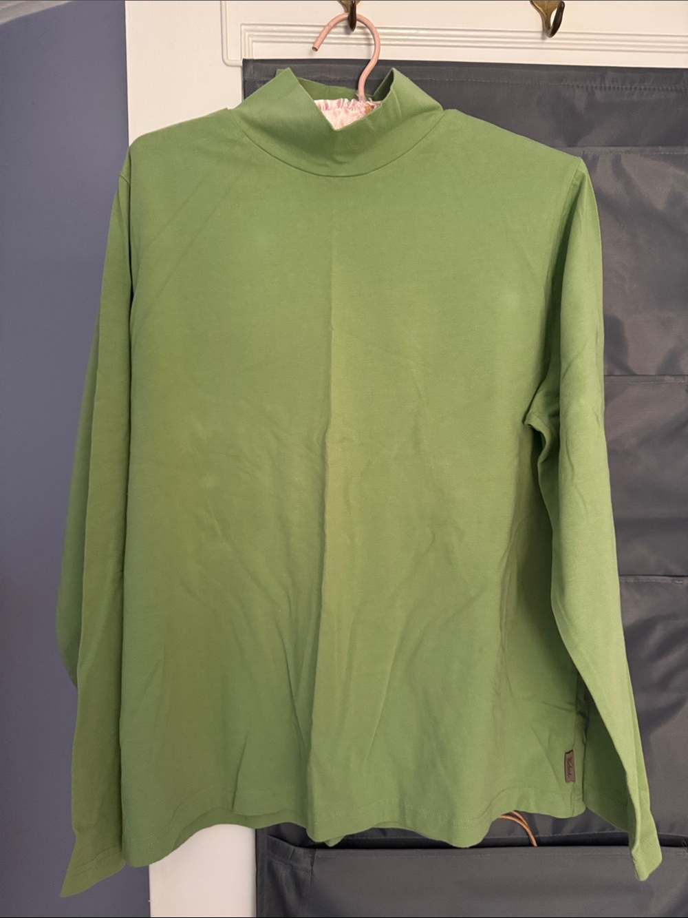 Woolrich Light Green Cotton Turtleneck Knit Top